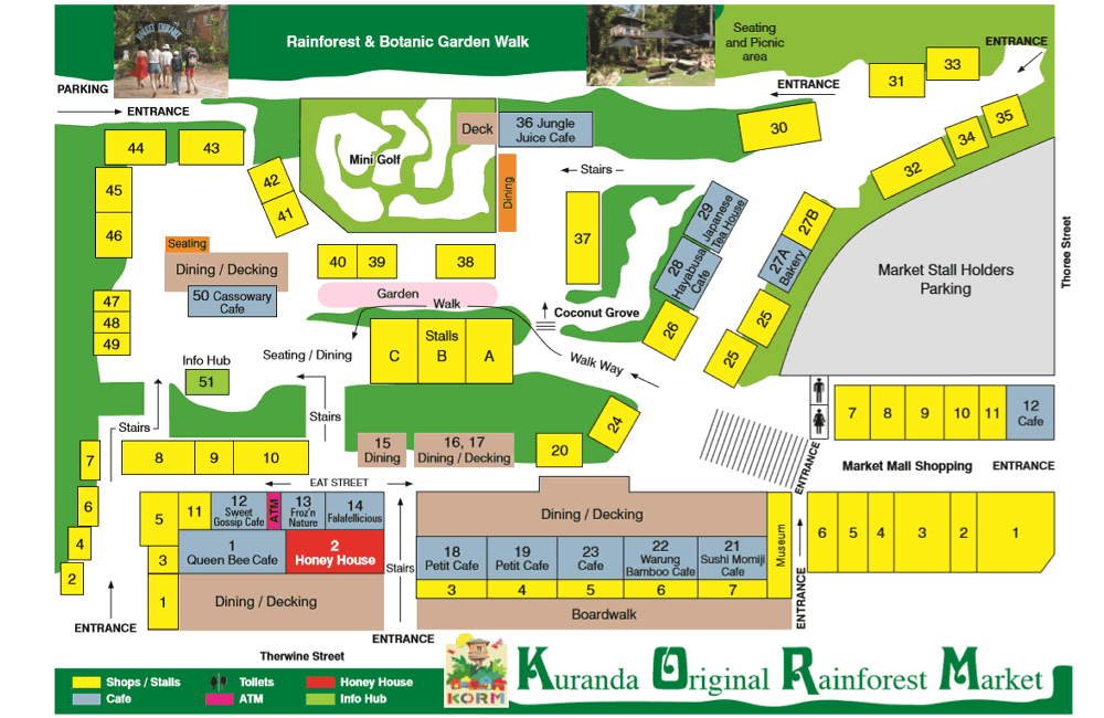 Kuranda Original Rainforest Market Map