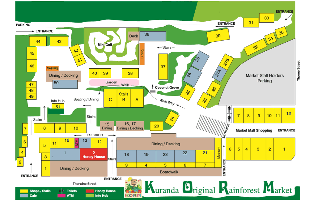 Kuranda Original Rainforest Market Map