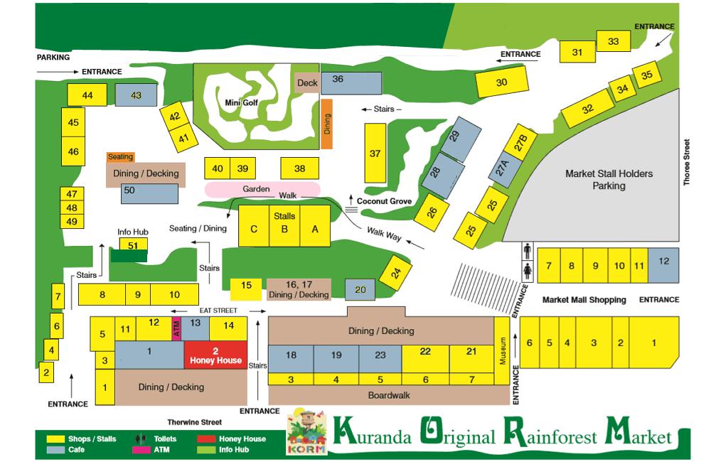 Kuranda Original Rainforest Market Map