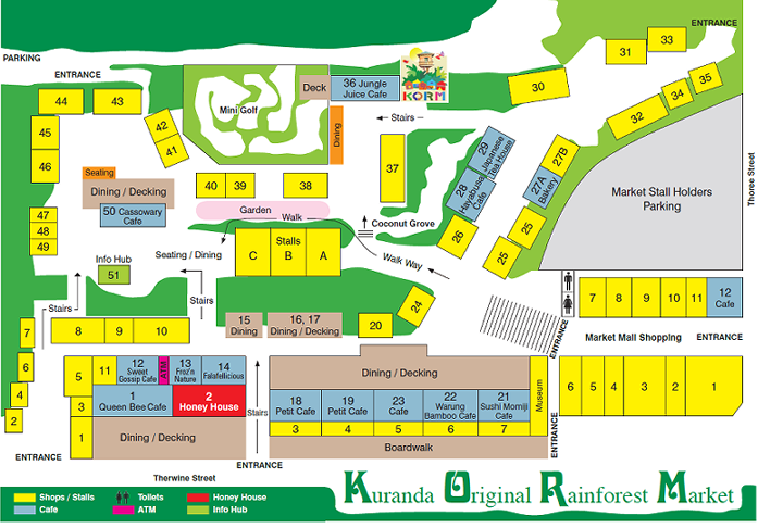 Kuranda Original Rainforest Market Map